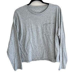 Everlane Shirt Light Gray Organic Cotton Box-Cut Pocket Tee Crewneck Size Large
